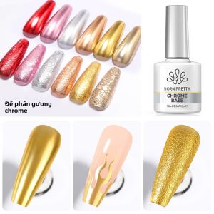 Sơn Phủ Bóng Chrome Born Pretty 10ml Dạng Bột Gương Trong Suốt Gel Móng Tay Trong Như Pha Lê Tẩy Được Sử Dụng Đèn UV/LED Không Độc Hại Gel Chức Năng