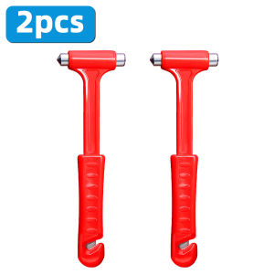 PINMOAP 1/2PCS 2 In 1 Car Safety Hammer Emergency Escape Tool Window Breaker Seat Belt Cutter Auto Rescue Hammer For Vehicle