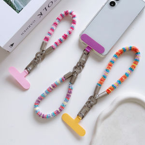 Limited Edition Winter Furry Rainbow Phone Strap with Clip Wristband Keychain Lanyard Outdoor Climbing Buckle Hardware Rotation Lanyard