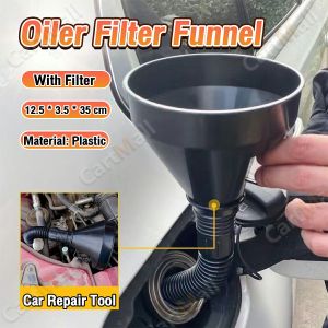 Oiler Filter Funnel Car Motorcycle Refueling Longer Filter Funnel with Filter Flexible Tube