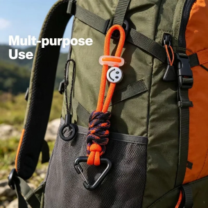 Seven-Core Paracord Hand-Woven Aluminum Alloy Lanyard with Contrasting Colors for Outdoor Bag Water Bottle Headphone And Keychai