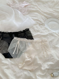 ธีมบัลเล่ต์ เซ็กซี่ ลูกไม้ ผู้หญิง ชุดชั้นในต่ํา เอว ผ่าชายสูง ตาข่าย โปร่งแสง บาง กางเกงใน ระบายอากาศได้ดี ชุดชั้นในเยาวชนไนลอน