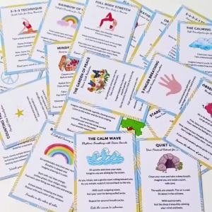 20 Thẻ Flashcard Thiền Định Có Hình Ảnh Minh Họa Và Bài Tập Tiếp Đất Quà Tặng Giảm Lo Âu Di Động Để Quản Lý Căng Thẳng