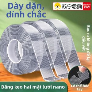 Comix | Băng Keo Hai Mặt Nano Không Để Lại Dấu Vết Dính Chắc Chắn Lưới Trong Suốt Chống Thấm Nước Cho Thảm Sàn Và Tường