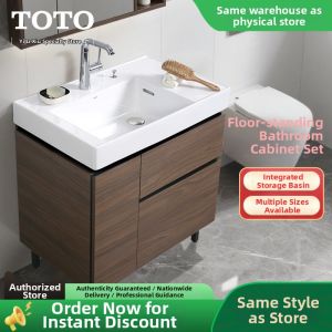 Floor Mounted Bathroom Cabinet with Integral Ceramic Sink