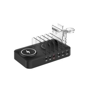 iLepo | 8Port 4C4A Multifunctional Charger 65W Fast PD Charger Station For Mobile Phones Watches Headphones