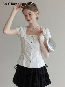La Chapelle | Elegant Slimming Design Short Sleeve Blouse