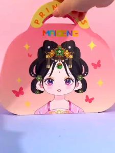 Sticker Book Dress Up Paper Doll for Kids Girls Sticker Toy Sticker Books for Kids Girls Princess Doll Sticker Kids Makeup Bag