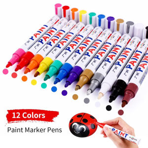 Marker Pen Waterproof Steel Metal Color White Marker Paint Pens Permanent Paint Markers for Rock Wood Metal Plastic Glass Canvas Ceramic