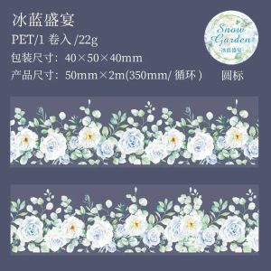 1 Cuộn 50mm * 2m Băng Keo Dán Cảnh Quan Chất Liệu PET Chất Kết Dính Trang Trí Tuyết Cho Sổ Lưu Niệm Đồ Dùng Làm Vườn Sổ Tay Học Sinh