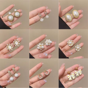 17 MILE S925 Silver Needle Retro French Pearl Earrings for Women Accessories Jewelry