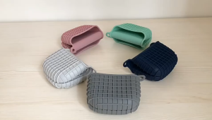 ถุงมือซิลิโคนกันความร้อนถือ1 2ชิ้น สำหรับเตาอบไมโครเวฟกันลื่น