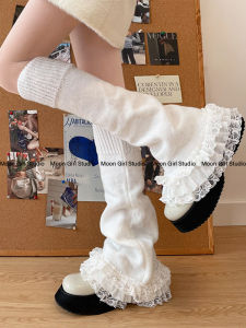 Lolita Moon Girl Bell Bottom Socks Lace Millennium Womens Large Flower Patterned Leggings Fashionable Shape Legging Socks