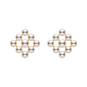 Helas | Freshwater Pearl Square Stud Earrings 14K Gold Color