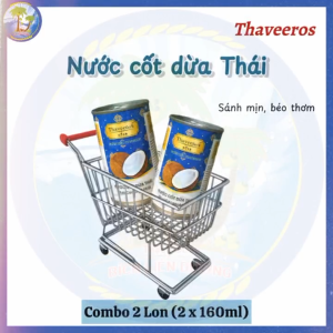 [Combo 2 lon] Nước cốt dừa Thái hiệu Thaveeros sánh mịn thơm ngon