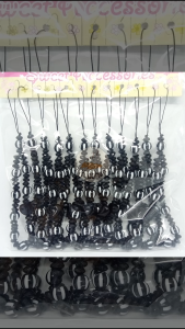 12Pcs Strap HP Manik Aesthetic - Phone Strap Black