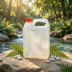 5-LITER HDPE BOTTLE TONG AIR PLASTIC JERRY CAN CONTAINER FEATURING A SEMI-TRANSPARENT BODY