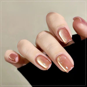 10ML 1PCS Pink Nails Hot Selling Fall Nails Peach Gold Magnet Strobe Glass Bead Cat Eye Gel Nail Polish Nail Stuff
