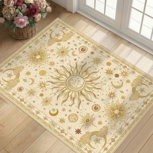 Celestial Sun Moon Star Carpet Bohemian Witchcraft Rug Non-Slip Area Mat Bedroom Living Room Home Decor