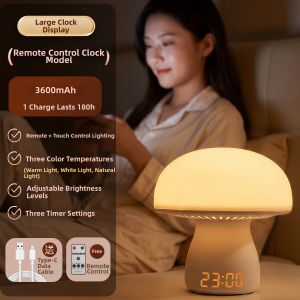 BEAUTY IN THE LIGHT | Nursery Night Light with Clock Bedside Soft Eye-Protection Ambient Sleeping Companion