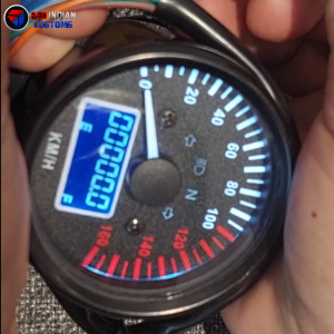 Black Universal 12V Motorcycle Odometer LED LCD Digital Speedometer Tachometer Gauges with Night Light Fit most Motorbike By RED INDIAN CUSTOMS