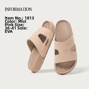 DALA BEAR | Retro Leather Design Slip-On Sandals Arch Support Thick Non-Slip Sole Odor Control