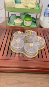 Toples Lebaran Snack Tray Wadah Permen Eastetik 1 In 4 wadah Sambel Bumbu Mewah Toples Tempat Kue Cemilan Mewah Kotak Penyimpanan Makanan Toples Lebaran Set Nampan Permen Nampan