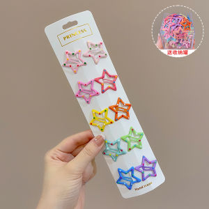 Dopamine Star Hair Clip Womens New 2025 Colorful Small Clip Hair Accessories Side Bangs Fringe Hair Clips Fashionable Hairpins