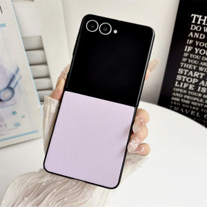 Luxury Leather Matte Soft Protective Phone Case For Samsung Galaxy Z Flip 8 7 6 5 4 3 ZFlip8 Shockproof Lychee Texture Cover ﻿