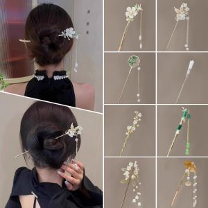 Elegant Ancient Chinese Style Flower Tassel Hairpin Womens High Quality Hair Accessories Comb out Fashion Jewelry