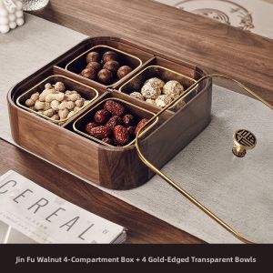 Luxurious Gold-edge Glass Snack Tray
