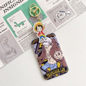 One Piece | One Piece Luffy Student Retractable Card Holder Campus Card Bus Card Protector Anti Loss Bag Charm Keychain for Anime Fans