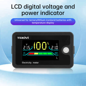 DC 8–100 V LCD Digital Voltage Meter and Battery Level Indicator Universal Battery Level Meter with Temperature Display