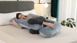 PlayPark U Shape Pregnancy Pillow Maternity Pillow for Sleeping Crystal Velvet Belly Support with Core