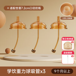 Wide Neck Baby Bottle Parts Straw Cup Lid Learning to Drink Mouth Duckbill Shape Water Cup Head Handle Suitable for 0-36 Months