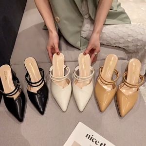 ON ROAD รองเท้าส้นสูงผู้หญิง ส้นหนา 5 ซม. ไซส์ใหญ่ แฟชั่นสวยหรู รองเท้าแตะส้นเปิดสไตล์เกาหลี