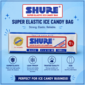 Shure Super Elastic Ice Candy Bag 1 ¼ × 10 Inches | Thick & Durable | Multiple Pack Options