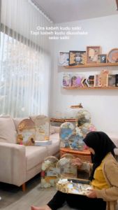 Fresh Lilac Hantaran Pernikahan Frame Terarium | Mahar Resin Simbolis Mahar Pernikahan 40cm