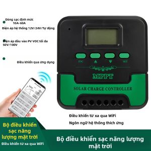 Bộ Điều Khiển Sạc Năng Lượng Mặt Trời MPPT 10A-60A 12V/24V Tự Động Có WiFi - Bộ Điều Chỉnh Sạc Pin Mặt Trời Điện Áp Vào Tối Đa 100VOC Cho Hệ Thống Năng Lượng Tái Tạo