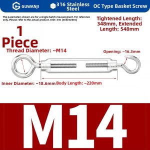 GUWANJI | 304 Stainless Steel Open Body Turnbuckle