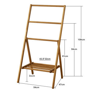 Bedside Foldable Bedroom Standing Clothes Hanger Storage Organizer Beige Wardrobe Essential for Efficient Living Space