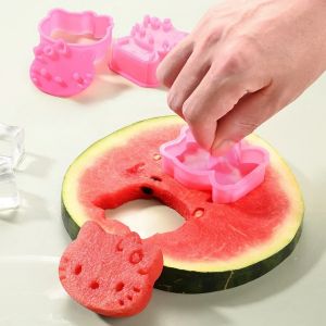 2/6pcs Hello cute Kitty Anime Fruit Mold Cute PVC Biscuit & Food Shaping Tool Perfect For Kawaii Birthday Gifts