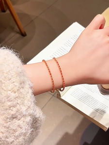 Red String Beaded Bracelet Lucky Charm Amulet Handwoven Stainless Steel Gold Plated Chain Adjustable Bracelet For Women Fashion Jewelry Gift Good Fortune Protection