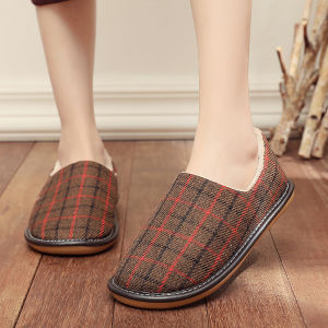 Dép Bông Lót Lông Cừu Mùa Đông Cho Nam Và Nữ Dép Đi Trong Nhà Dép Chống Trượt Dép Cotton Cho Người Cao Tuổi Dép Bốt Gót Tròn