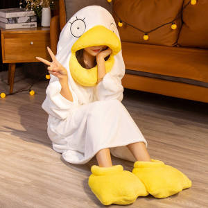 HOME COD ส่งเร็ว ชุดนอนเป็ดชุดนอนมาสคอต ชุดนอนอนิเมะ ชุดนอนเป็ดสีเหลืองอลิซาเบธ ถุงนอน Elizabeth ชุดคอสเพลย์การ์ตูนเป็ดน่ารักชุดนอน