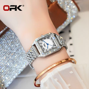 OPK Jam Tangan Wanita Korea 2024 Terbaru Kuarsa Display Rome Scale Tali Stainless Steel Anti Air Jam Tangan Cewek