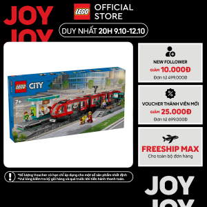 LEGO CITY 60423 Đồ Chơi Lắp Ráp Tàu Điện & Nhà Ga Thành Phố (811 Chi Tiết)