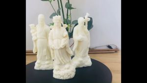 Tượng Tam Đa Phúc Lộc Thọ chất liệu đá nhân tạo size 15cm nhập khẩu làng nghề đúc tượng mỹ nghệ Đài Loan