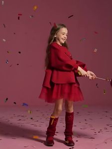 PPTOWN | Festival Dress Red Children Dress
