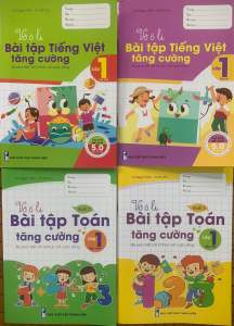 combo 4 q vở ôli bài tập tăng cường toán tiếng việt lớp 1( bôk sách kết nôi)